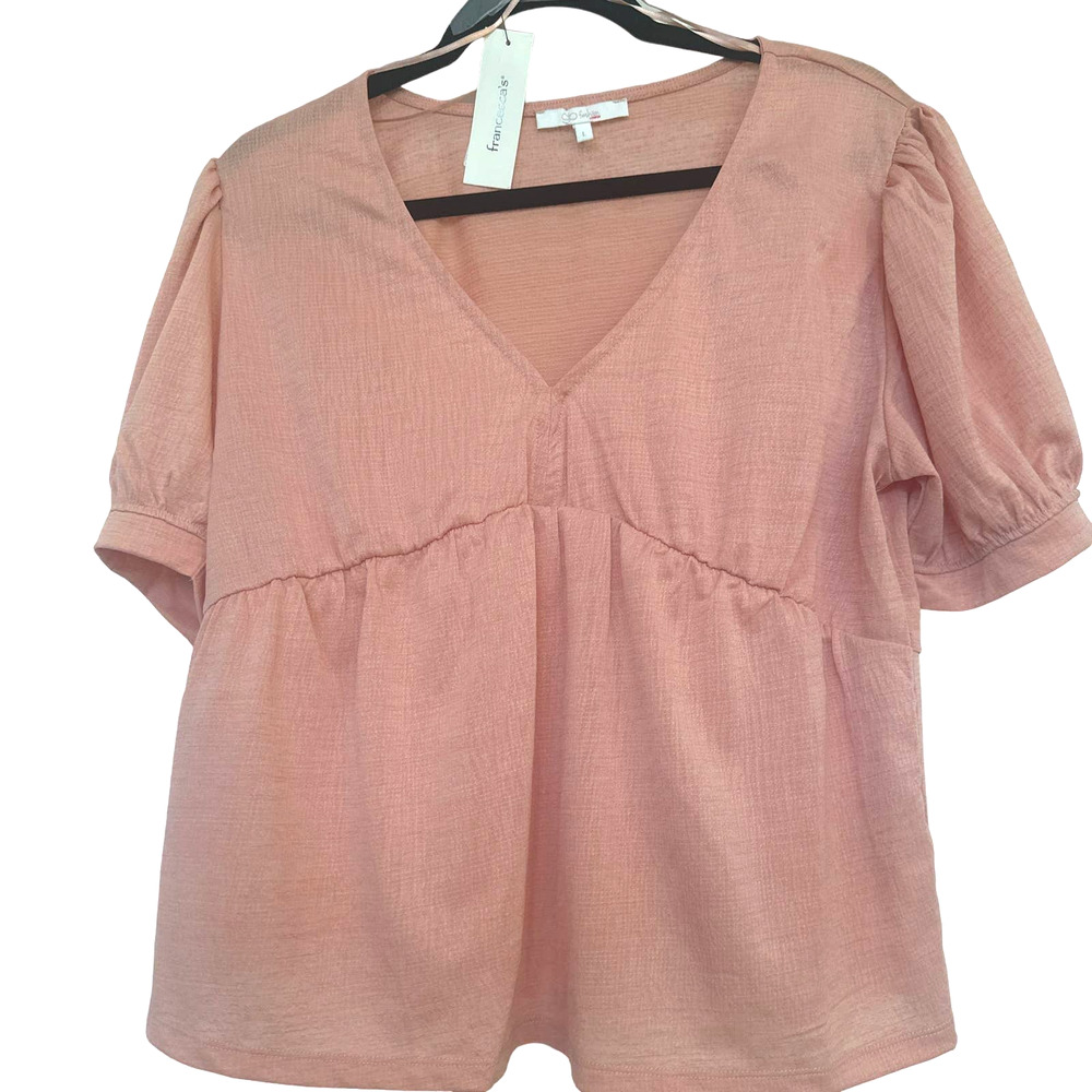 gb Fashion London Blush Puff Sleeve Blouse